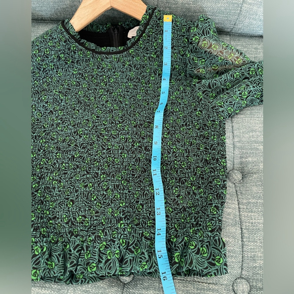 ARITZIA WILFRED Lilith Tempest Floral Roses Green Blouse Size Extra Small - Picture 9 of 9